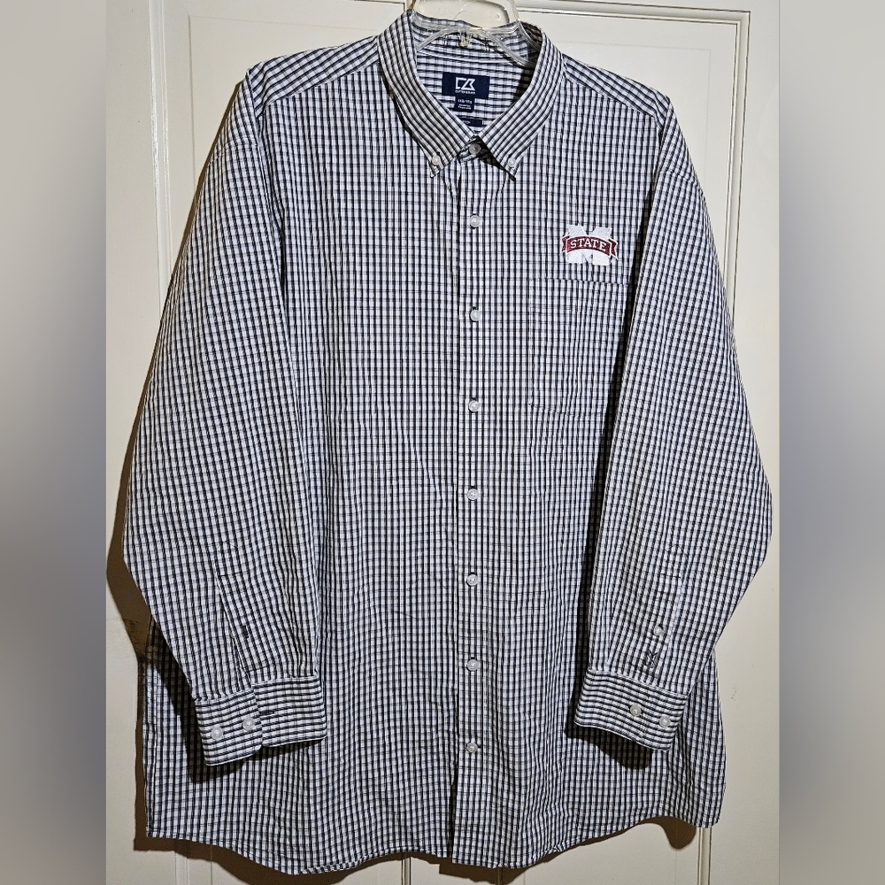 Cutter & Buck Mississippi State University Tattersall Long Sleeve Sport Shirt